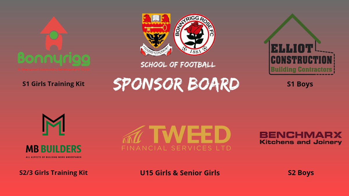 🔴⚫️🔴 Sponsors Board 🔴⚫️🔴

Thank you to our fantastic Sponsors for their continued support of the School of Football Programme 👏🏼

We wouldn't be where we are as a programme without you ❤️