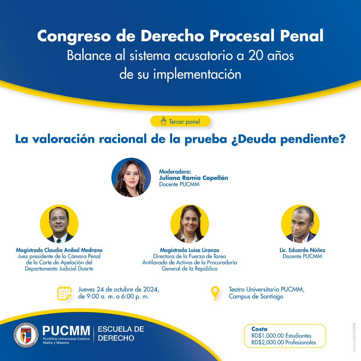 Conoce los expositores del tercer panel de nuestro congreso de derecho procesal penal.