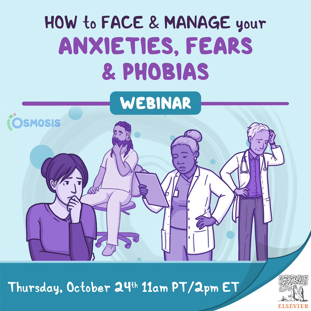 OsmosisMed's tweet photo. Missed yesterday's webinar on #MentalHealth? Worry not – here's an upcoming one on managing your anxieties as a #HealthEducation student! 🧠🫂 Register now: https://t.co/kvAi4M9byq

The #webinar will be held on 10/24 at 11 AM PST/2 PM EST. https://t.co/bA6PSLX0f9
