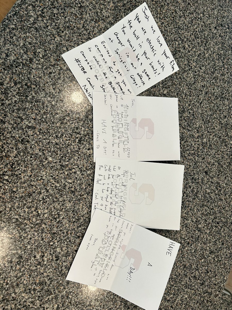 JoshMacomber1's tweet photo. A big thank you to @_SCFootball for the letters! Can’t wait to get on campus on the 26th! @CoachNipon @CoachJDiRenzo #LTBR #HaveADay https://t.co/2tBHmCAZpy