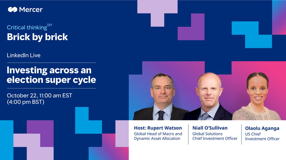 Join our next LinkedIn Live October 22 at 11:00 AM EST (4:00 PM BST) where we'll explore how the 2024 election could possibly influence financial #markets and #investment strategies. bit.ly/4elY92x #MercerLive