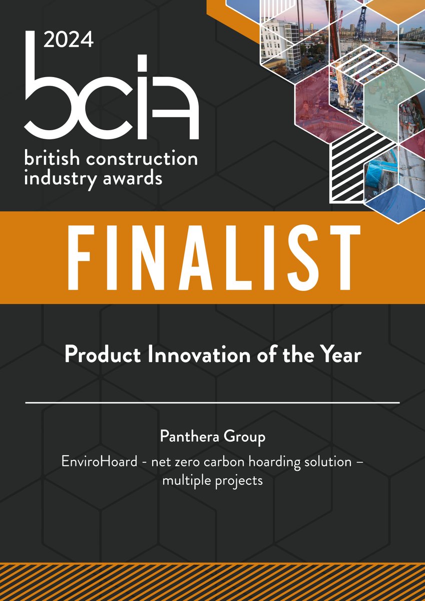 We are honoured to have been a finalist in the #BCIAwards 2024 for our Net Zero Verified hoarding system - EnviroHoard™.

Congratulations to Align JV for their well-deserved win with their bespoke product.

#BCIA2024 #Innovation #EnviroHoard #pantheragroup