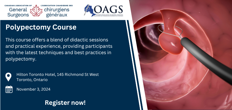 Registration is now open for the <a href="/CAGS_ACCG/">Cdn General Surgeons</a> / OAGS polypectomy course Sunday, Nov.3!  Details: cags-accg.member365.ca/public/event/d…… #MedEd #CPD