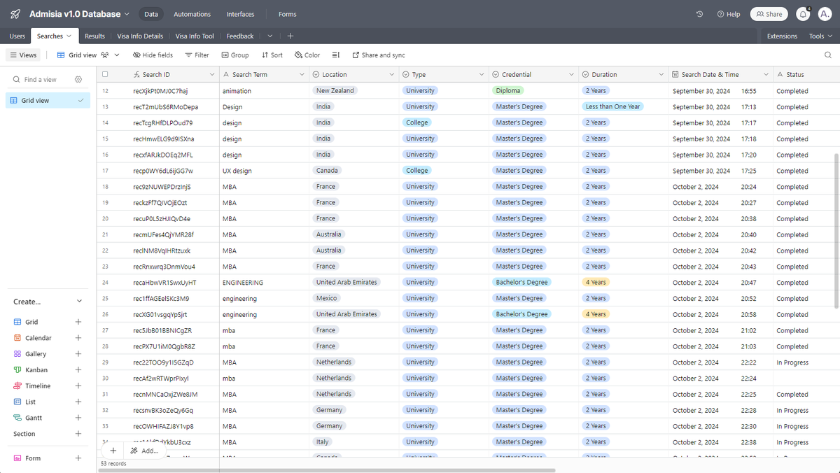 mannnroit's tweet photo. It looks simple but @airtable has a learning curve and after spending hours, I got the hang of it and it looks very scalable. And it works seamlessly with @softr_io and makes it easy to build. #database #admisia #saas #app #software #ai https://t.co/c2wlcxVDH7