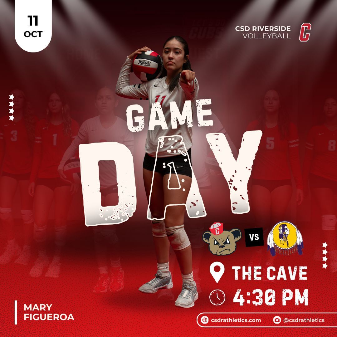 HOMECOMING GAMEDAY for Volleyball! 🏐

📆 October 11, 2024  
📍 The Cave  
⌚ 4:30 PM  

#CSDRNation #Volleyball #Gameday #GoCubs #TheCave #LeagueTitleHunt