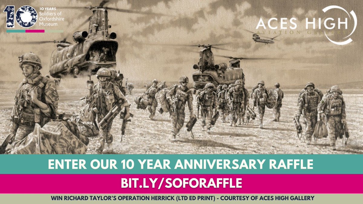 SOFO Museum (@sofotrust) on Twitter photo There are more amazing art prizes to be won in our 10 Year Anniversary Raffle - <a href="/AcesHighGallery/">Aces High Gallery</a> have donated a limited edition print of Richard Taylor's Operation Herrick, a tribute to all who served from 2002 - 2014, for you to win.
Enter & Win: buff.ly/47E2MCu There are more amazing art prizes to be won in our 10 Year Anniversary Raffle - <a href="/AcesHighGallery/">Aces High Gallery</a> have donated a limited edition print of Richard Taylor's Operation Herrick, a tribute to all who served from 2002 - 2014, for you to win.
Enter & Win: buff.ly/47E2MCu