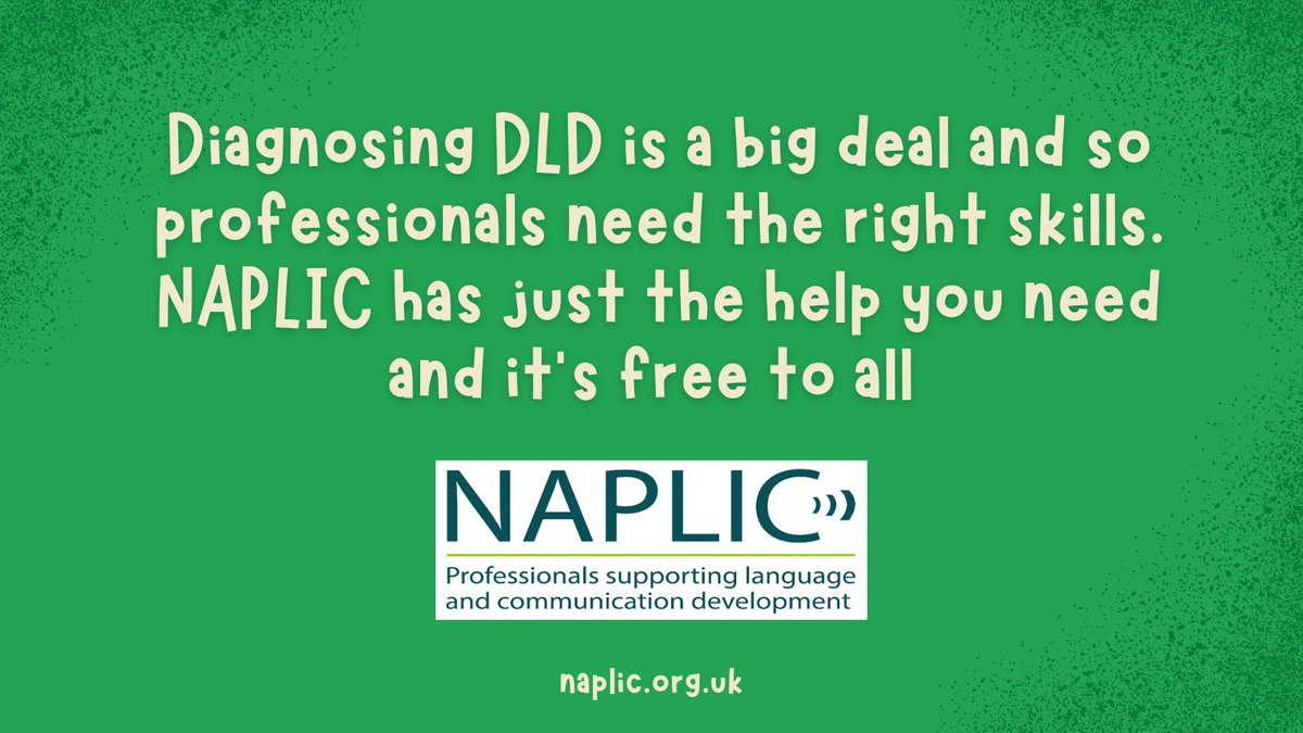 For people with DLD, diagnosis changes everything. 
But diagnosing Developmental Language Disorder (DLD) requires skill. That's why have FREE resources on our website, but also a specialist network for members. naplic.org.uk/diagnosing-dld… #DLDday #DevLangDis