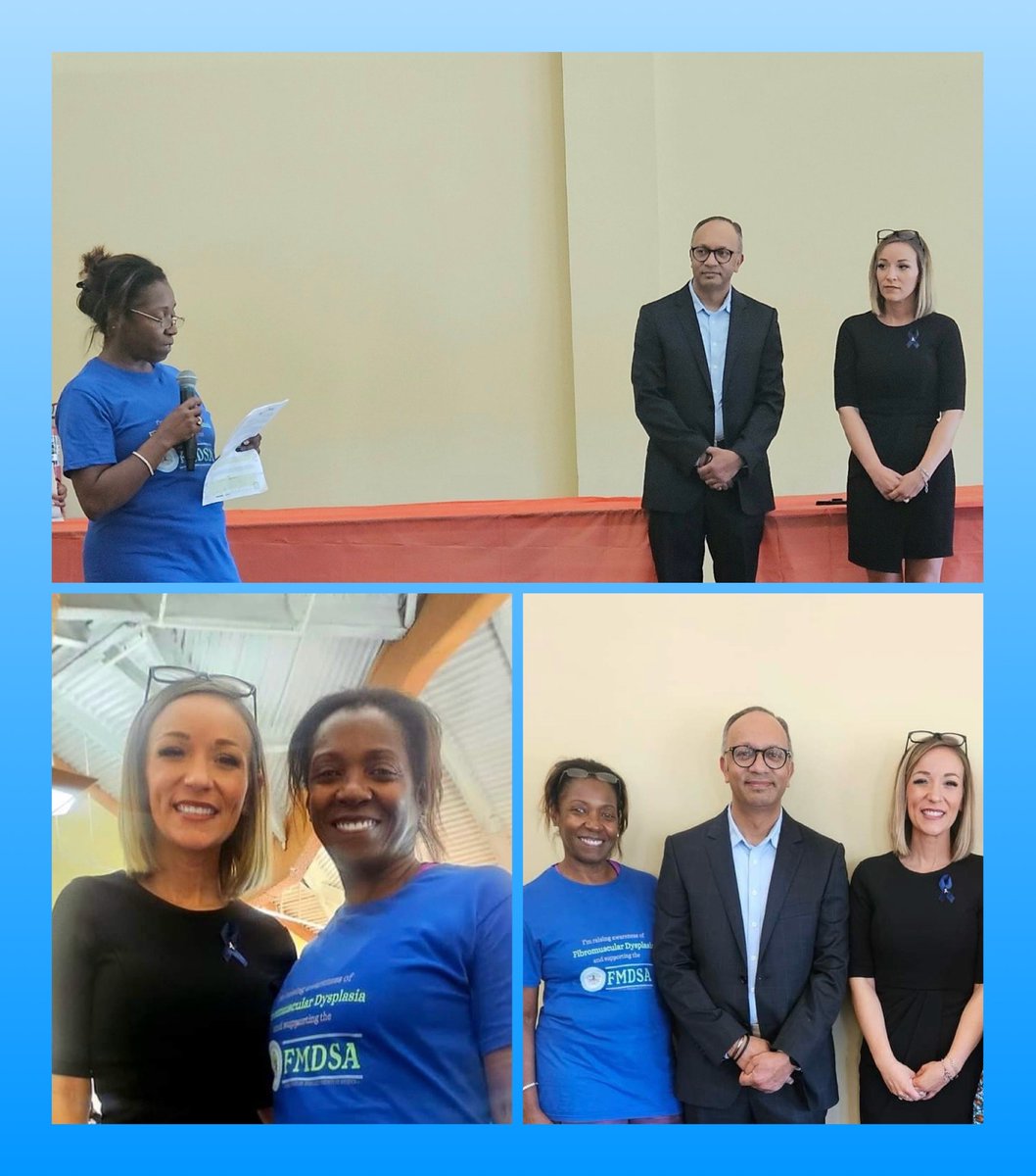 FMDartery's tweet image. Thanks to Veronica and Kelly for raising #fmdawareness by sharing details of #FMD, the FMDSA, the registry, and their patient journeys at a Woman's Health Fair in Michigan last weekend. 💙
Vascular surgeon Dr. Bipinchandra Patel also presented on FMD and other vascular diseases.