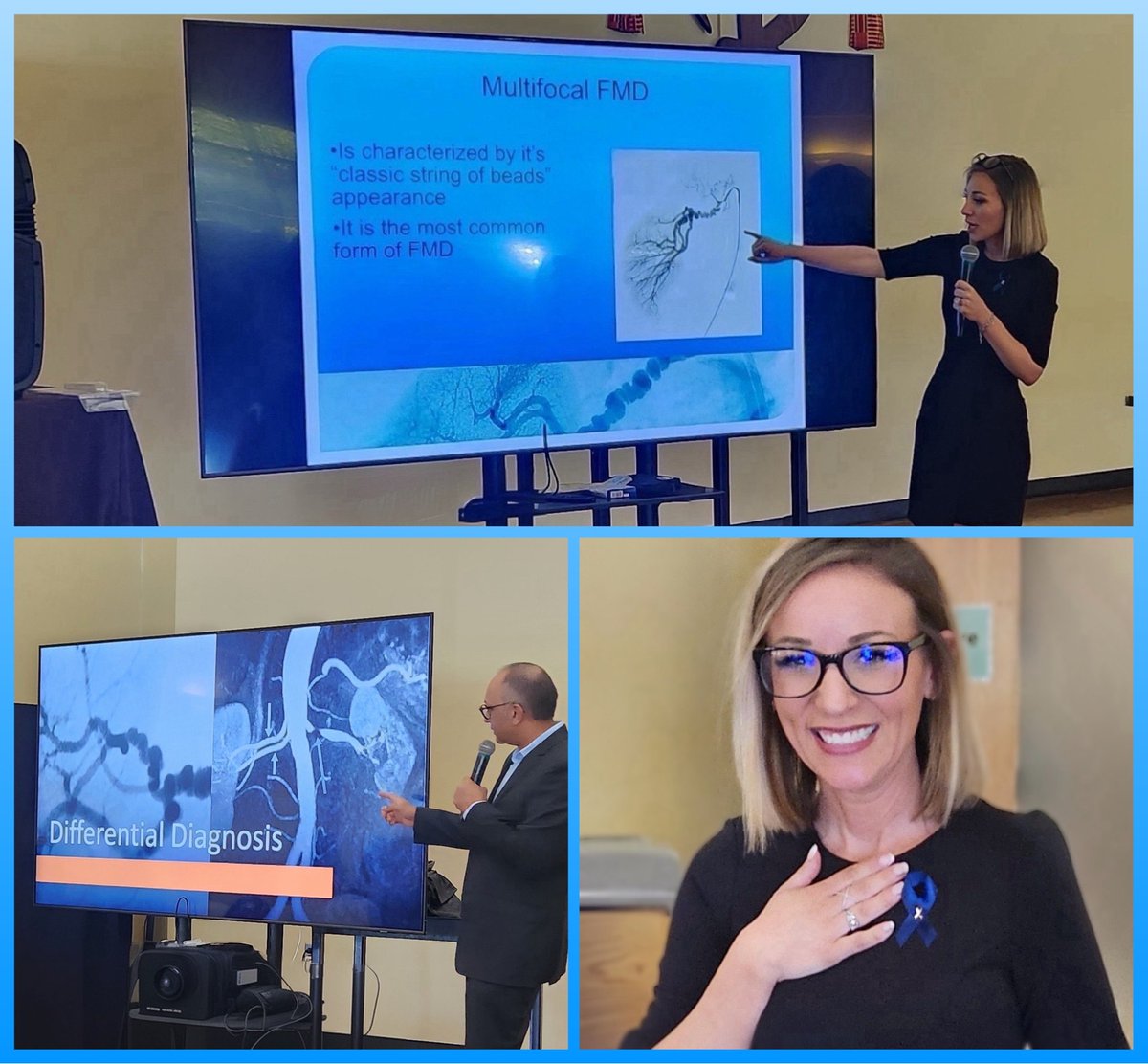 Thanks to Veronica and Kelly for raising #fmdawareness by sharing details of #FMD, the FMDSA, the registry, and their patient journeys at a Woman's Health Fair in Michigan last weekend. 💙
Vascular surgeon Dr. Bipinchandra Patel also presented on FMD and other vascular diseases.