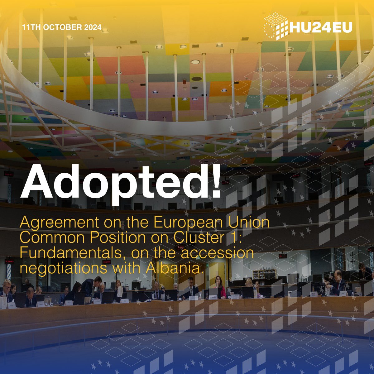 Coreper has adopted the EU Common Position on Cluster 1: Fundamentals, allowing the second intergovernmental conference with Albania to be held on October 15. This will mark the opening of Albania’s first negotiation cluster under the revised enlargement methodology, which