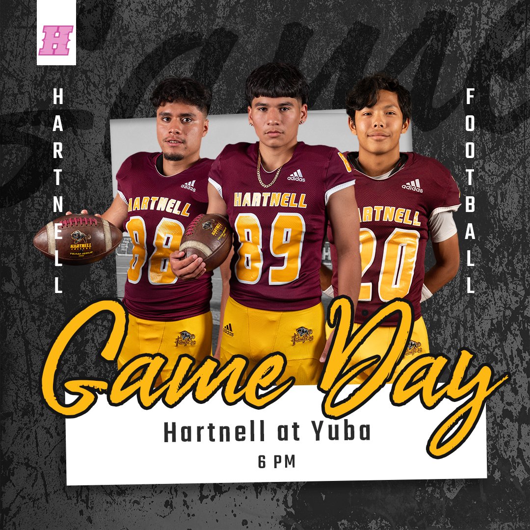 🏈 Game Day! 🏈

🆚 Yuba
⏰ 6 p.m.
📍Marysville, CA
📺youtube.com/@yubaathletics…

Let's go Panthers‼️

<a href="/HMOB_Football/">Hartnell College Football</a>  #pantherpride #hmob