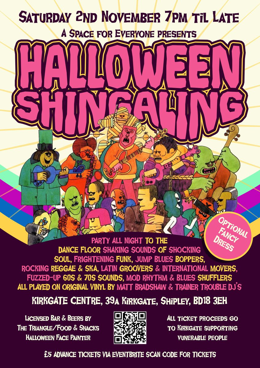 What can be better than a HALLOWEEN 'FUN'draiser PARTY in SHIPLEY! Drinks supplied by our drop-off point <a href="/shipleytriangle/">The Triangle</a> music supplied by our very own Matt and Tony Safari and all proceeds going to <a href="/kirkgate_centre/">Kirkgate Centre</a> schemes to help vulnerable people! 🎃👻 eventbrite.co.uk/e/a-space-for-…