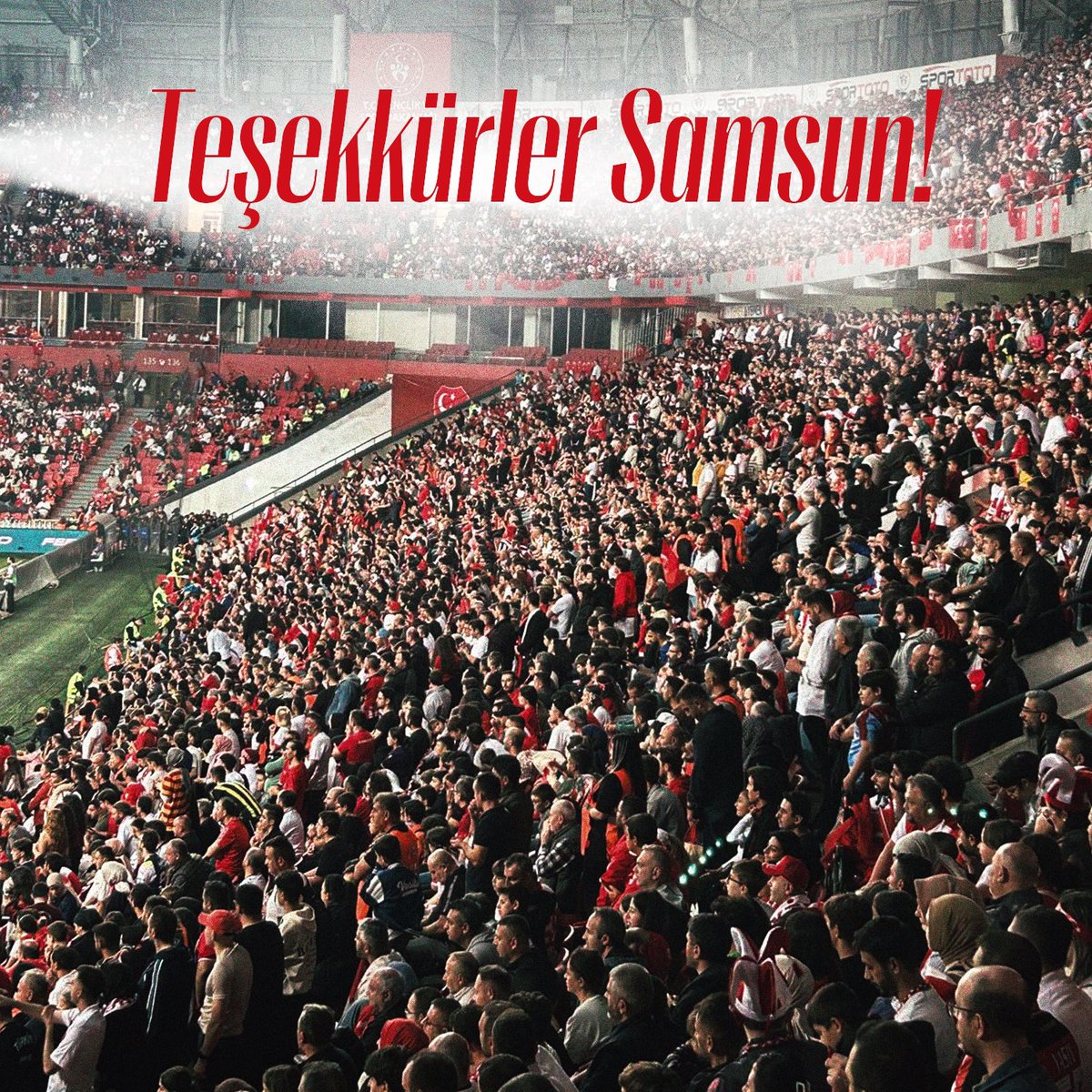 90 dakika boyunca desteğini Millî Takımımızdan bir dakika olsun esirgemeyen Samsun’a teşekkürler! #BizimÇocuklar 🇹🇷 #TURMNE #UNL