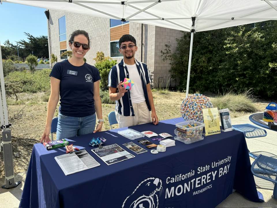 csumbmathstat's tweet image. Our Open house last weekend was a success! Thank you for stopping by to talk to us. 🩵📷 A special thank you to our volunteers Noah, Amira, Gabe, Alana and Lipika. We had a lot of fun talking to high school students looking into college! #CSUMB #Otters #futureotters