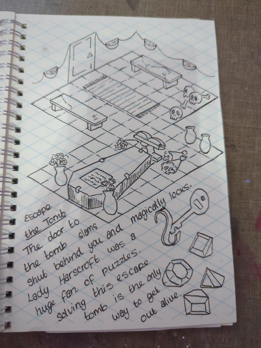 Pochikart's tweet image. For #inktober2024 I'm drawing DND maps! If you like this isometric paper and want to try it for yourself, you can find whole notebooks full of it on my shop. Link in bio ❤️

#dnd #isometricmap

Day 11: