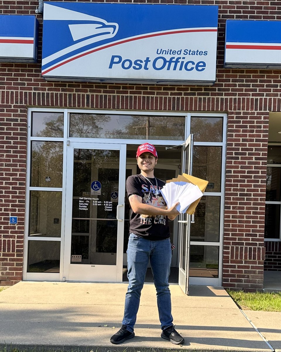 Noah Formica (@nformicagop) on Twitter photo SAVING PENNSYLVANIA! ‼️
Just mailed +250 🔴 more Republican voter registration forms. 📨
The deadline is coming up soon. Going to keep up the pressure! 🔥
CC: <a href="/TPAction_/">Turning Point Action</a> <a href="/TPACoalitions/">Turning Point Action Coalitions</a> <a href="/charliekirk11/">Charlie Kirk</a> <a href="/tylerbowyer/">Tyler Bowyer</a> SAVING PENNSYLVANIA! ‼️
Just mailed +250 🔴 more Republican voter registration forms. 📨
The deadline is coming up soon. Going to keep up the pressure! 🔥
CC: <a href="/TPAction_/">Turning Point Action</a> <a href="/TPACoalitions/">Turning Point Action Coalitions</a> <a href="/charliekirk11/">Charlie Kirk</a> <a href="/tylerbowyer/">Tyler Bowyer</a>