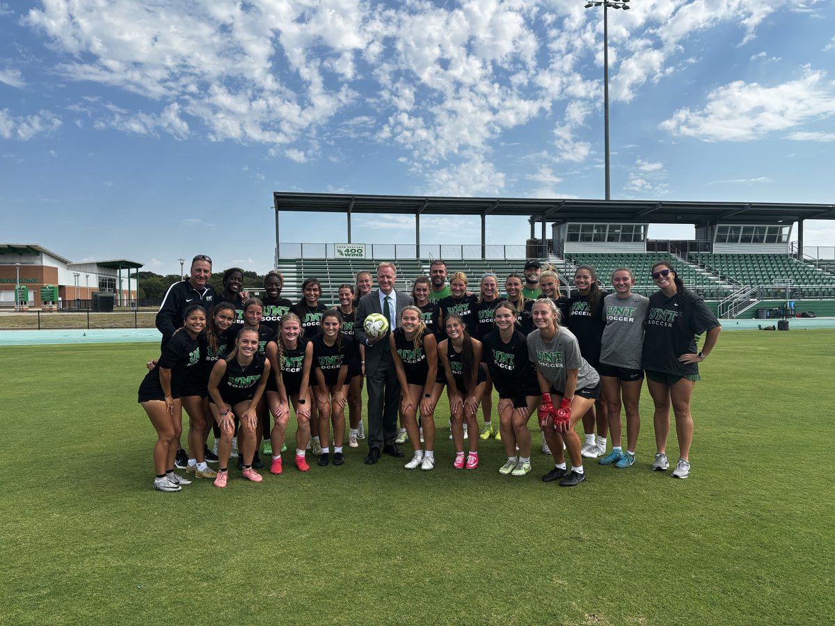 UNT Soccer (@meangreensoccer) on Twitter photo Thank you <a href="/UNTPrez/">Harrison Keller, Ph.D.</a> for stopping by practice today and speaking to our team!
We're excited and thankful to have you here!
#GMG Thank you <a href="/UNTPrez/">Harrison Keller, Ph.D.</a> for stopping by practice today and speaking to our team!
We're excited and thankful to have you here!
#GMG