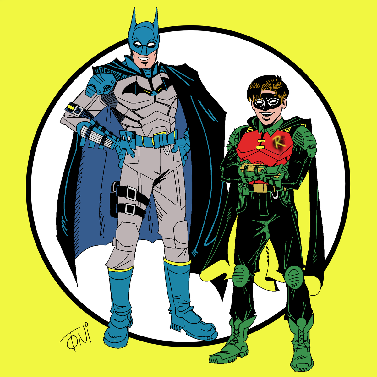 TonyTheTony_'s tweet photo. Reeves Batman and Robin concept thingie drawing :D https://t.co/BSkJeb82QQ