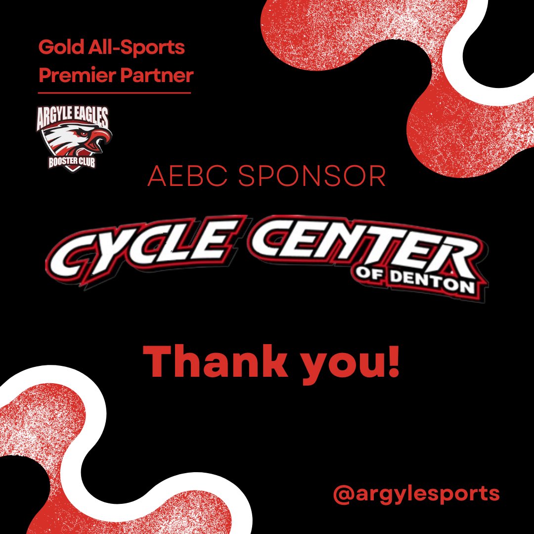 ArgyleSports's tweet image. Thank you to @CycleCenterMOTO for being a Gold All-Sports Premier Partner of @ArgyleSports! 🏍️ Your support is driving our Eagles to new heights this season! 🦅 Let’s keep the momentum rolling, Eagle Nation! 💪 #GoEagles #AEBC #CycleCenterOfDenton #GoldSponsor