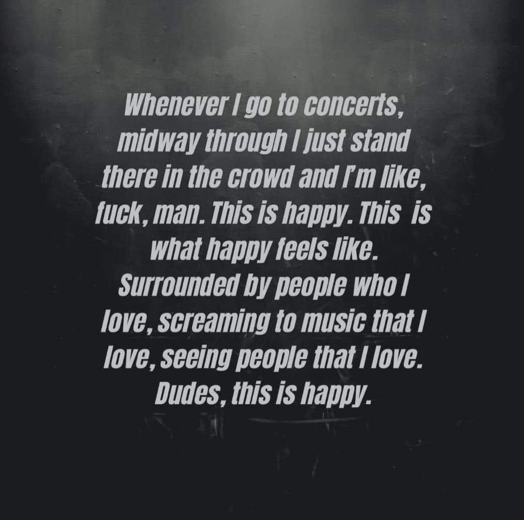 jhulud's tweet photo. In my years going to shows I've had few of these moments. It'll hit randomly & it's a great feeling & makes me feel less alone in the world.
And if I were to pick...every single @minusthebear show I went to, gave me that happy.
#ThisIsHappy #MinusTheBear @suicidesqueeze https://t.co/LeuAOufEMh