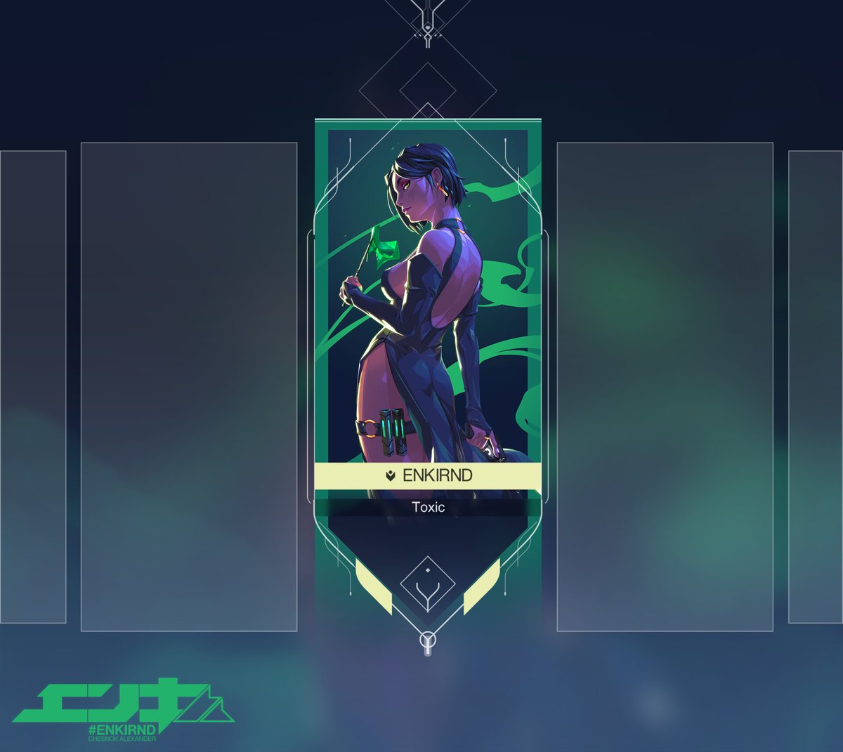 VALORANT player card design  

Art by <a href="/enkirnd/">Alexander Chesnok aka ENKIRND</a>