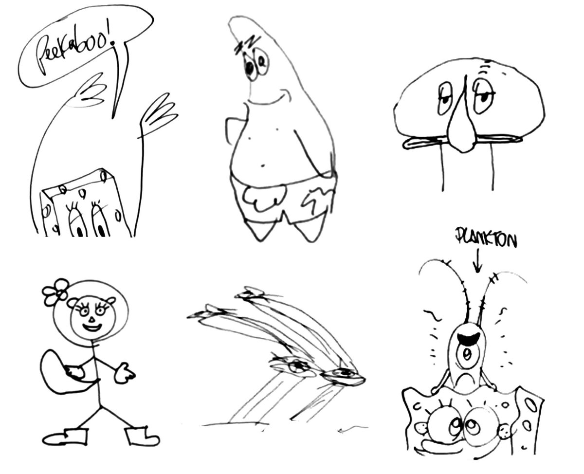 Art of the SpongeBob SquarePants cast, drawn by their respective voice actors. [2021]