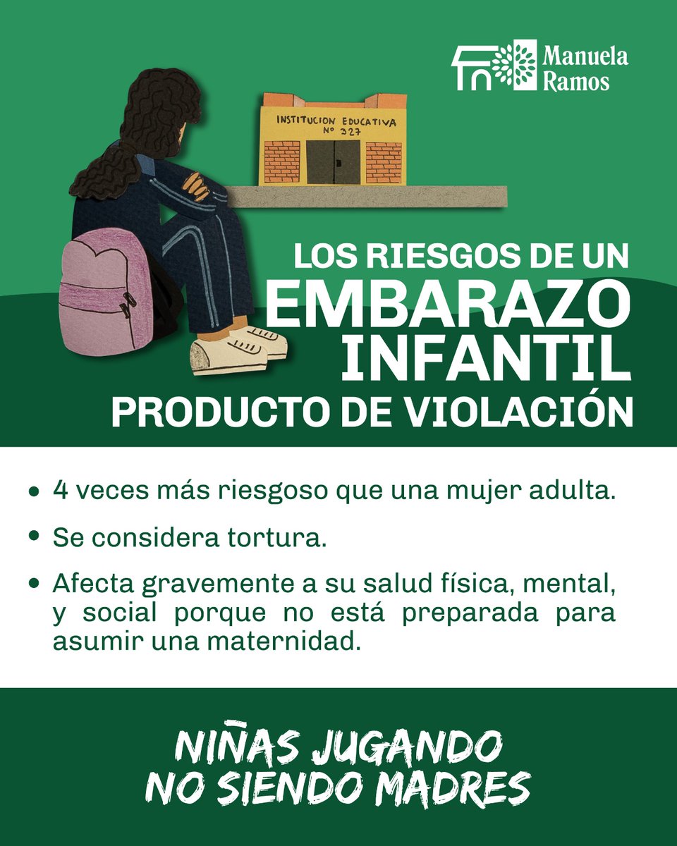 ManuelaRamos's tweet photo. Las niñas tienen derecho a jugar y ser libres. Y es nuestro trabajo velar para que eso se cumpla. Por eso hoy, en el #DiaDeLaNiña, debemos comprometernos a garantizar que vivan una vida libre de violencias 💚💪🏾💜 #NiñasJugandoNoSiendoMadres https://t.co/PEl06SgRGl