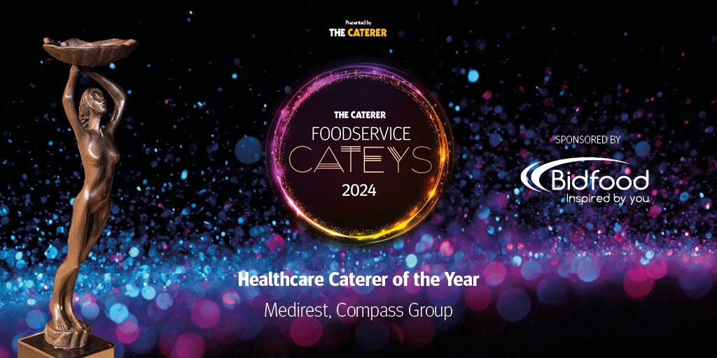 Caterertweets's tweet image. .@MedirestUK of @CompassGroupUK wins Healthcare Caterer of the Year, sponsored by @bidfooduk 🏥🍴 By pioneering digital solutions and improving patient satisfaction, it is changing the game in healthcare catering#FSCateys2024
