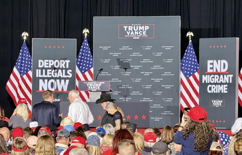 Stage signs send clear message on the day's topic