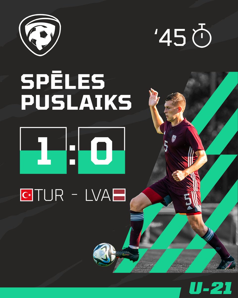 kajbumba's tweet photo. Pirmā puslaika iznākums Stambulā.
#LatvijasIzlase #U21EURO #TURLVA https://t.co/zQPYPFebNz