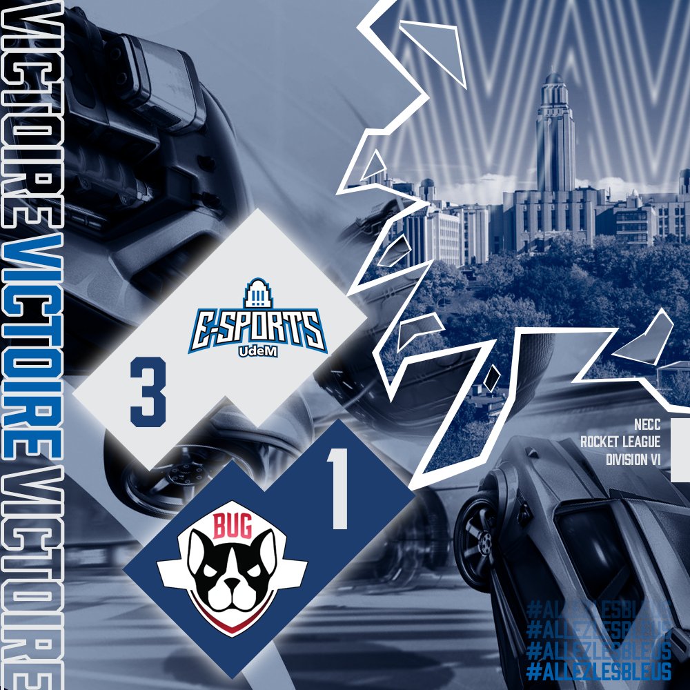 udemesports's tweet image. 🏆 𝐕𝐢𝐜𝐭𝐨𝐢𝐫𝐞 𝐍𝐄𝐂𝐂 𝐃𝐢𝐯𝐢𝐬𝐢𝐨𝐧 𝐑𝐨𝐜𝐤𝐞𝐭 𝐋𝐞𝐚𝐠𝐮𝐞

Une soirée parfaite pour nos équipes de Rocket League ! 

Team 1 : 3-0 🆚@MessiahEsports 
Team 2 : 3-1 🆚@queens_esports
Team 3 : 3-1 🆚@TheBUGamingClub
Team 4 : 3-1 🆚@IthacaEsports

#AllezLesBleus🔵⚪️🔵