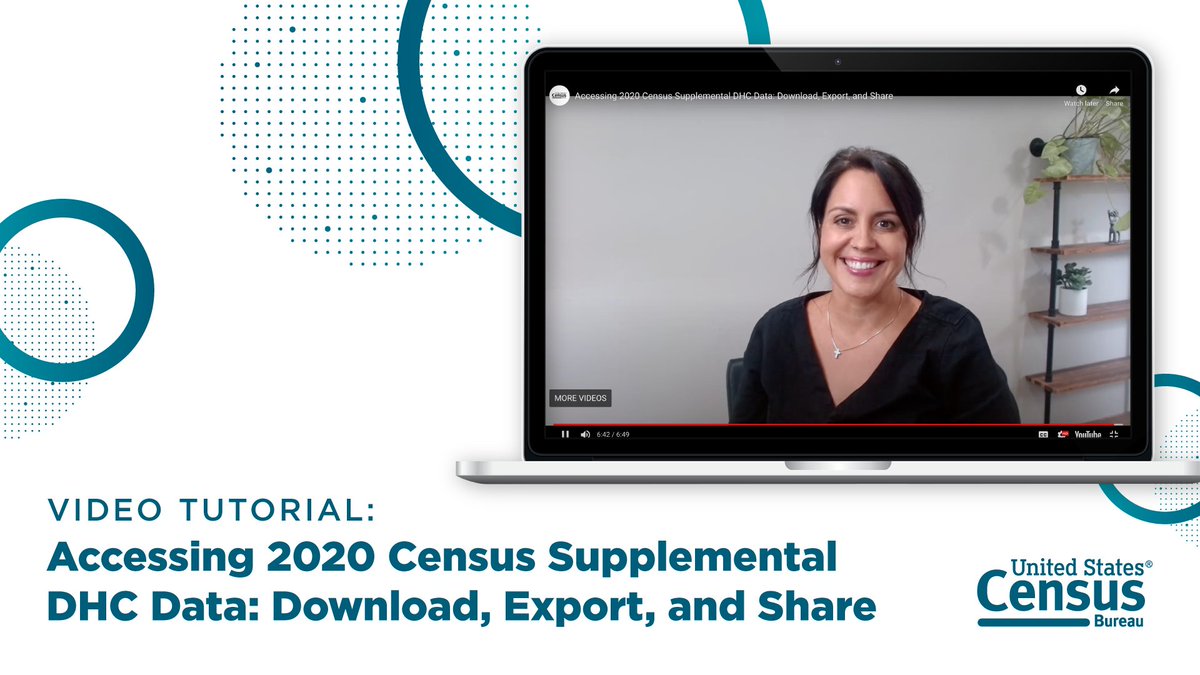uscensusbureau's tweet image. Check out our video tutorial to learn how to download, export, and share tables from the #2020Census Supplemental Demographic and Housing Characteristics File on data.census.gov.

Watch ▶️ census.gov/library/video/…

#ExploreCensusData