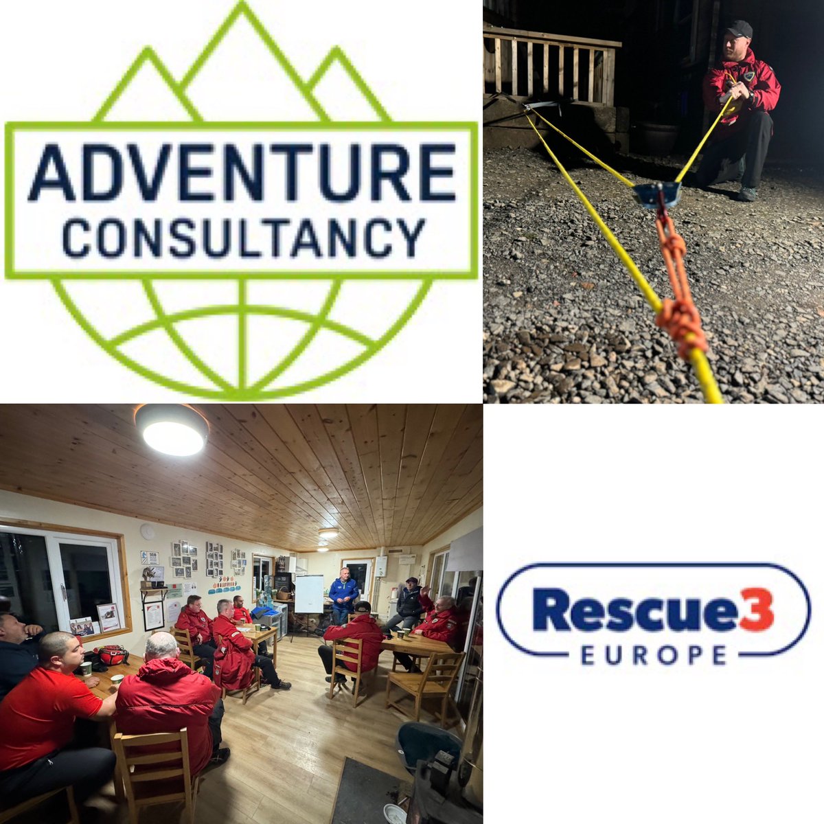 R O P E   N I G H T

Yesterday our Water Team members took part in a land based training session facilitated by Adventure Consultancy 

Our @Rescue3europe Swiftwater &amp; Flood Rescue Technicians focused on the rope systems required to support flood and river rescues.