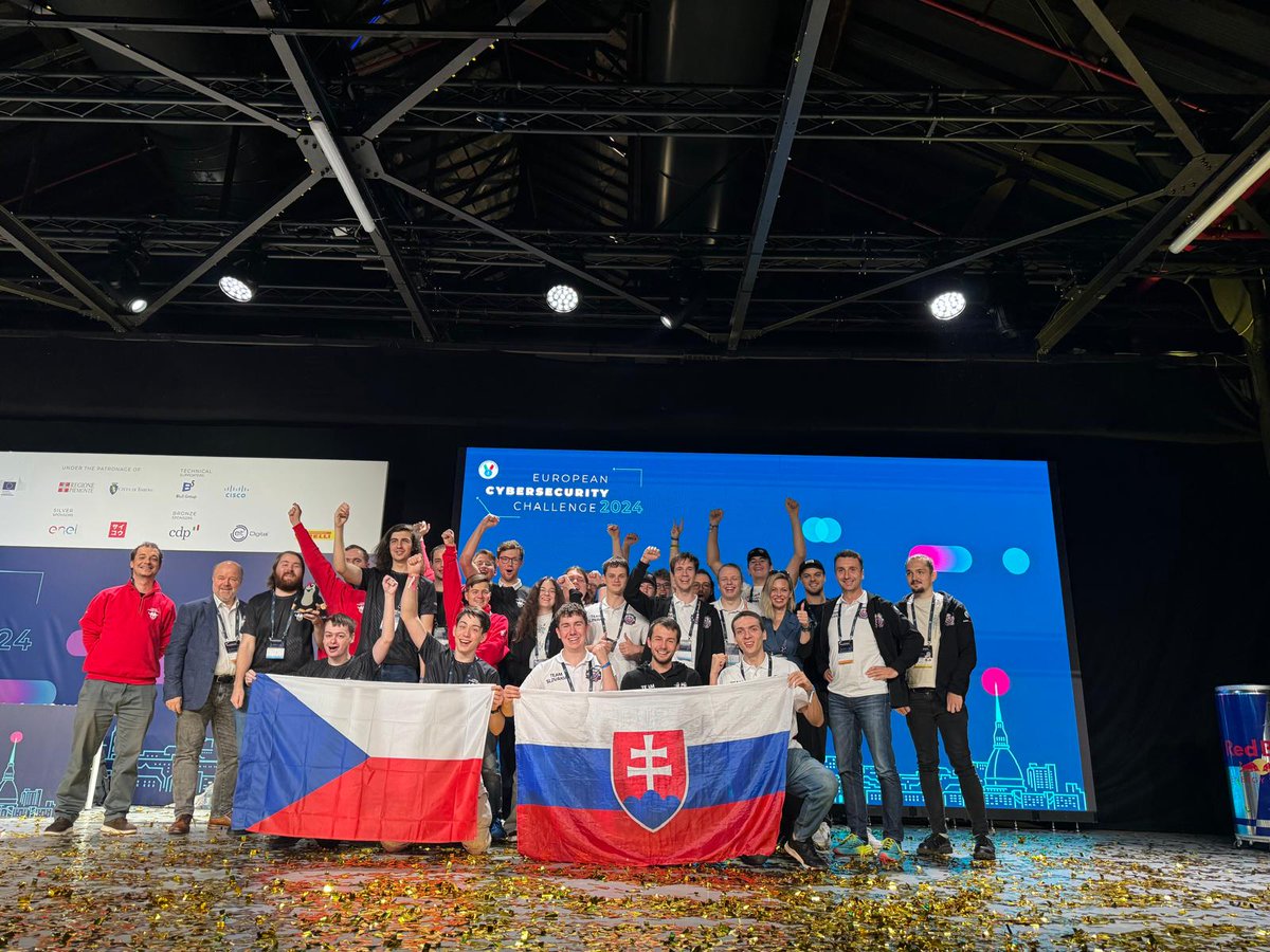 #ECSC2024 final results:
1st place 🇩🇪
2nd place 🇮🇹
3rd place 🇵🇱
4th place 🇩🇰
5th place 🇦🇹
...
9th place 🇨🇿
Congratulations to everyone.
Next year #ECSC2025 in Warsaw