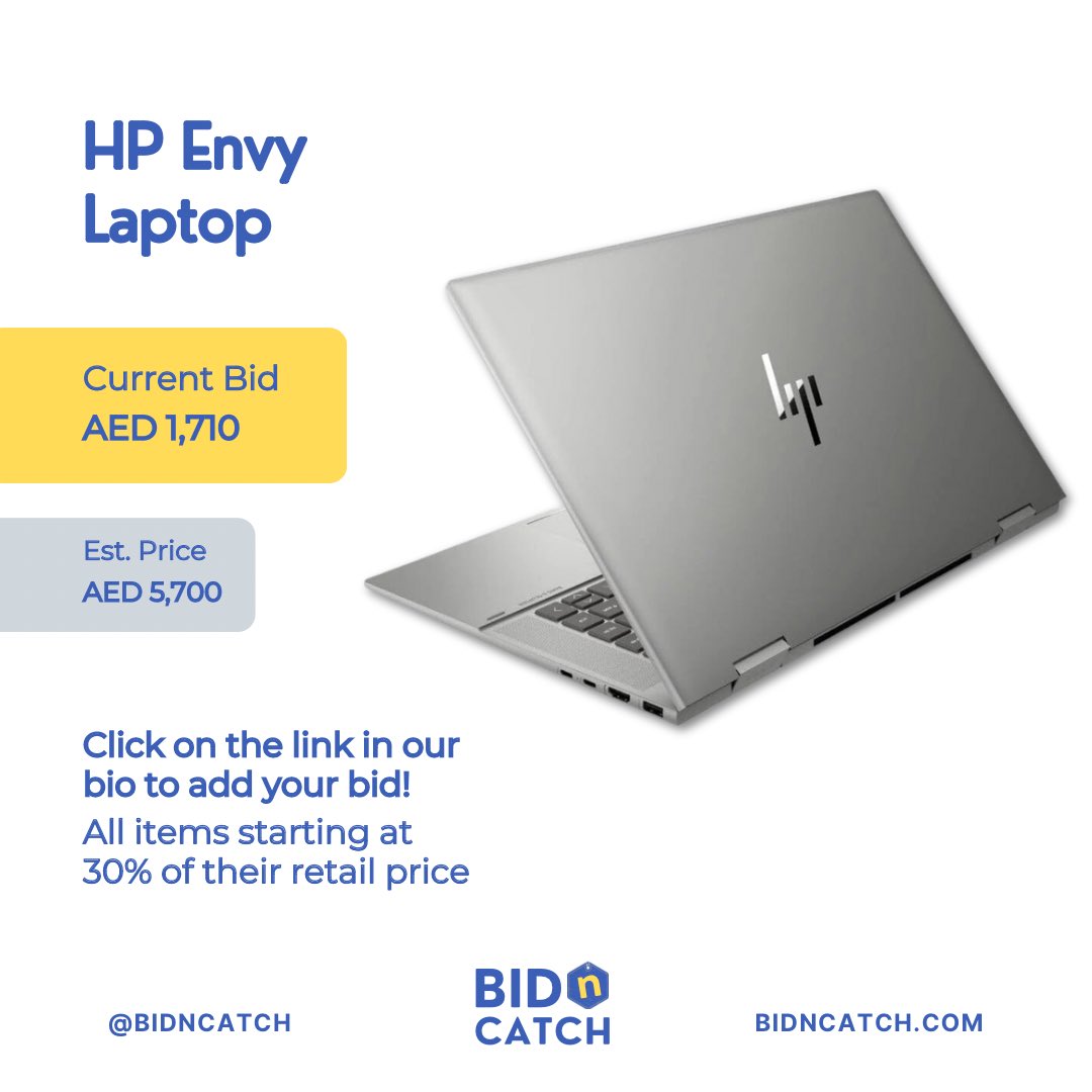 bidncatch's tweet image. Boost your productivity with the powerful HP Laptop! 💻 Place your bid now at BidNCatch and win the upgrade you deserve. Bid today!
🔗 bidncatch.com/products/hp-en…

#bidncatch #hp #laptop #auctions #uae #unitedarabemirates