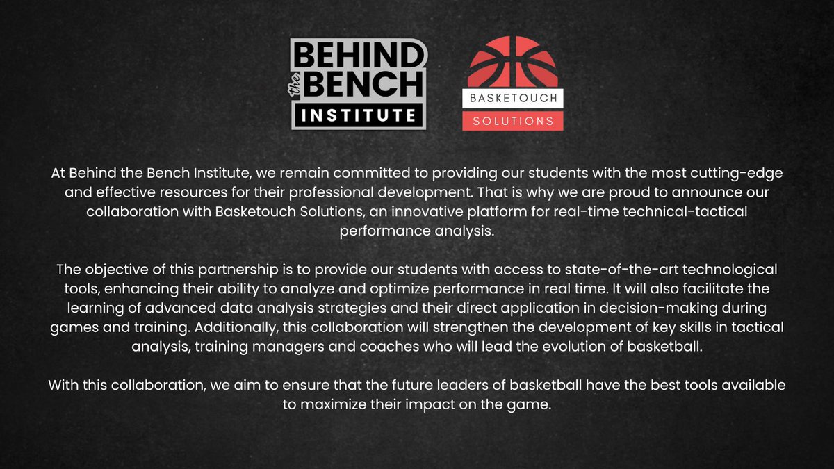BTBInstitute's tweet image. PARTNERSHIP ANNOUNCEMENT‼️

@BTBInstitute x @basketouch