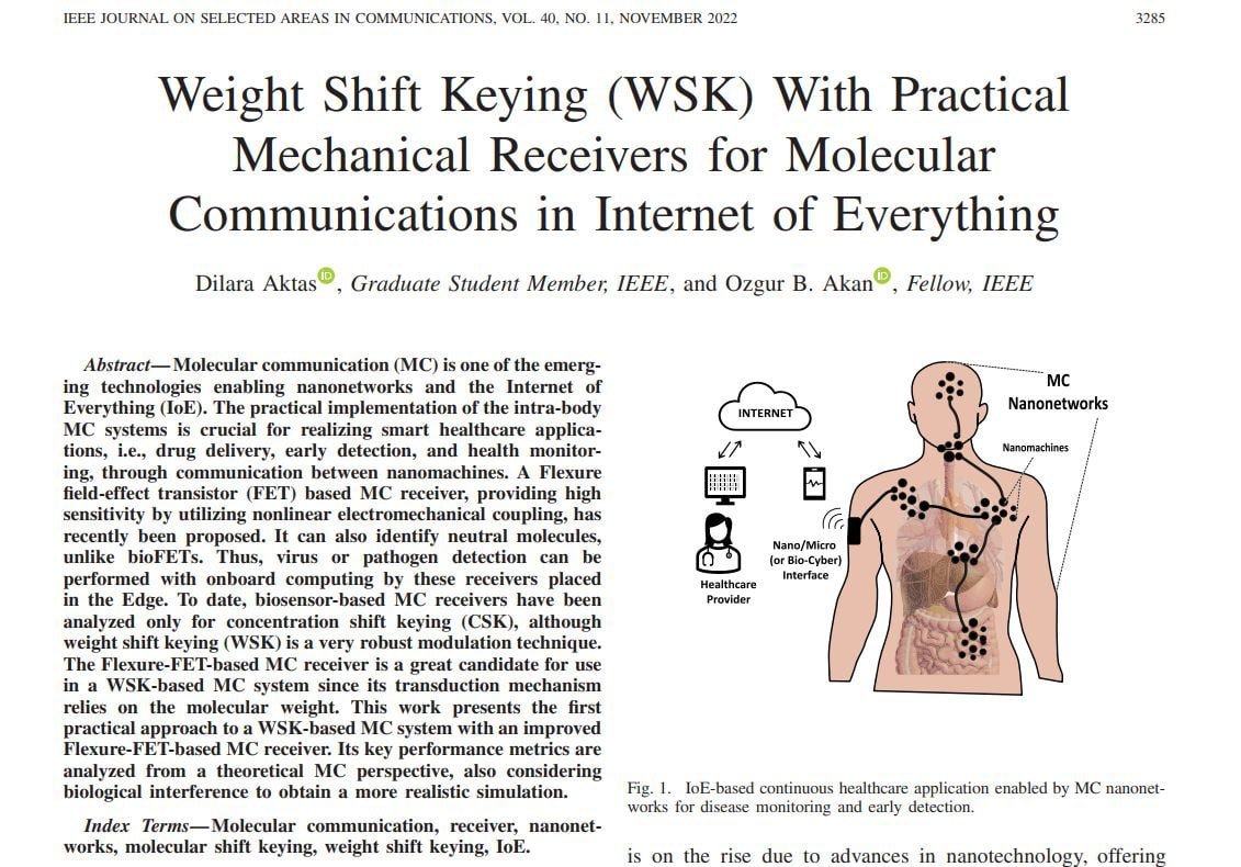 CorinneNokel's tweet image. SYNTHETIC BIOENGINEERING - CAMBRIDGE

Intra-Body Nano-Networks

In-Body Nano-Machines

#MolecularEngineering in Vivo

#NanoCyberInterface #IoNT 

#smartHealthcare

Molecular Communications in Internet of Everything                                      ieeexplore.ieee.org/abstract/docum…