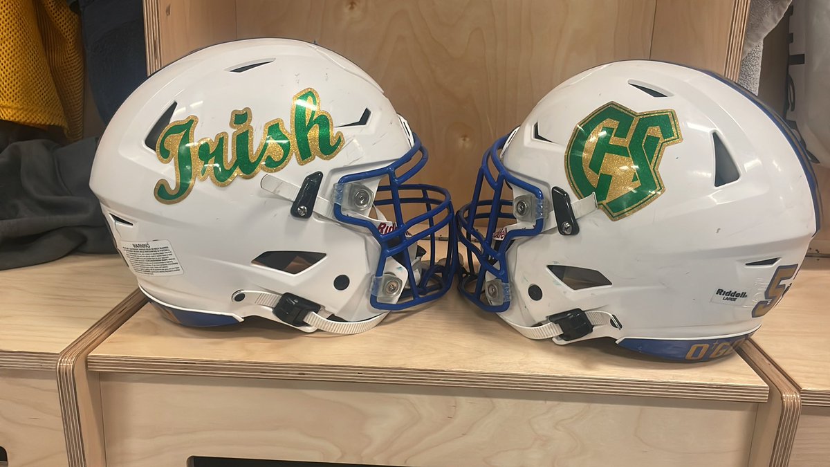 The original Sioux Falls Rivalry is renewed tonight!  OGorman commemorates our Sioux Falls Cathedral High School heritage with the original helmet logos.   Kickoff 7:30 pm at Howard Wood field