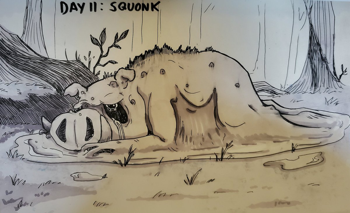 coldpups's tweet image. And finally catching up to the ones I was missing, day 11: Squonk
Sometimes you just have to cry in the woods and dissolve into a pool of your own tears, amirite fellas #cryptober