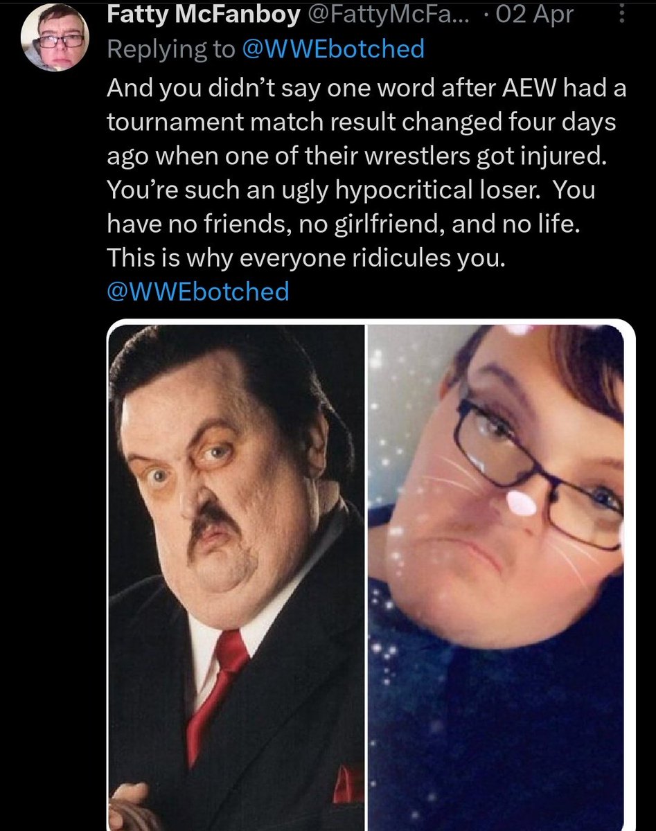 WWEbotched's tweet photo. @kushald79080101 @NewYorkEST95 @Howdog11 @TheMarkHenry Just pick who you want me to be. I change from day to day 😁 https://t.co/yywOTOyns9