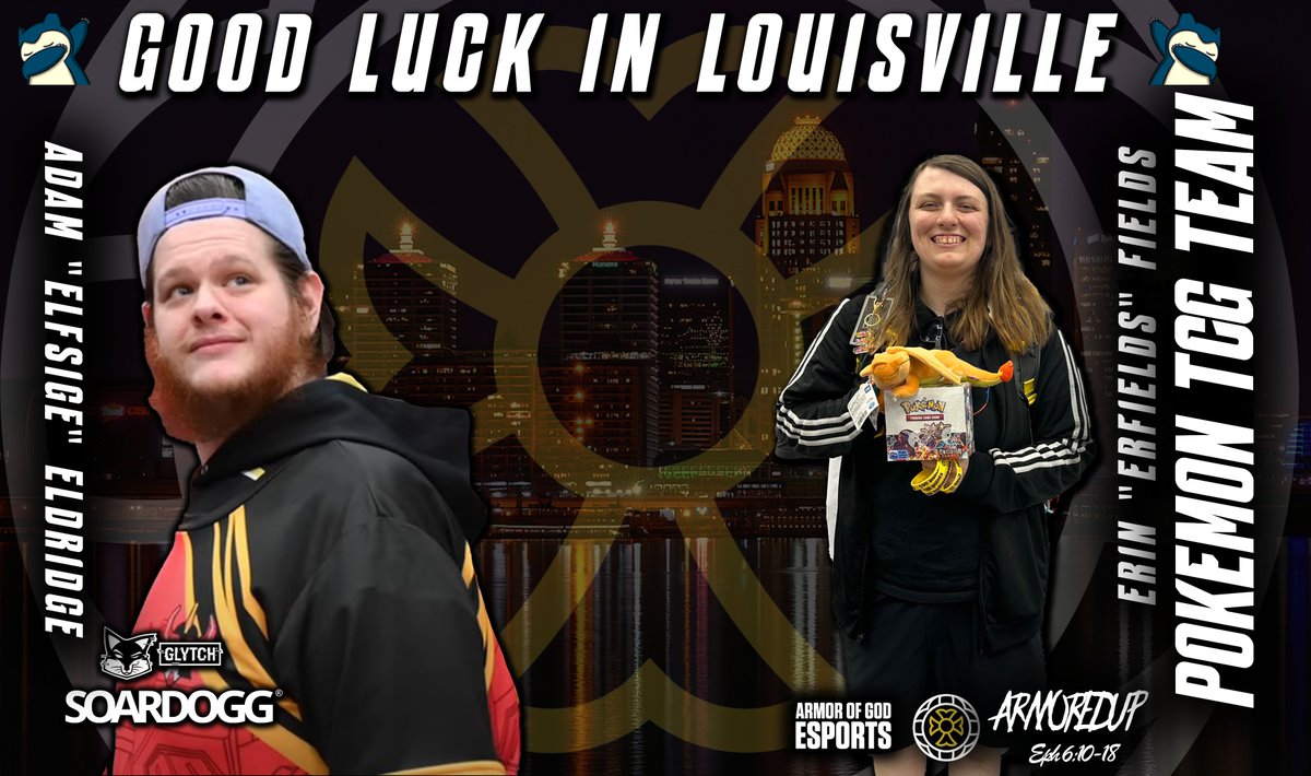 ✨ AOG TCG ✨

Our very own <a href="/Elfsige/">Adam | Elfsige</a> and <a href="/erfieldstweets/">Erin</a> are headed to Louisville for the <a href="/PokemonTCG/">Pokémon TCG</a> Regional meetup and Competition!

Good luck, erfields and Elfsige!

#AOGWIN #ARMOREDUP 

#PlayPokemon #PokemonTCG
