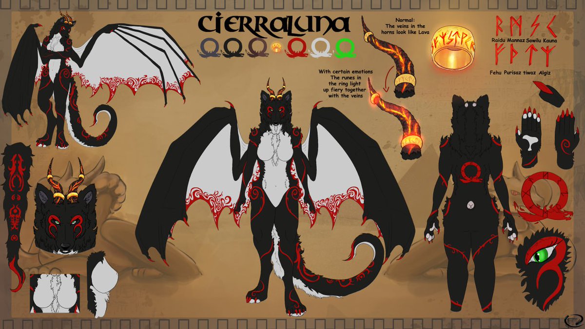 ThalyraE's tweet photo. Refsheet done for Cierraluna :3 
#refsheet #drawo #dragonwolf #cierraluna #furry https://t.co/txebGFkmEL