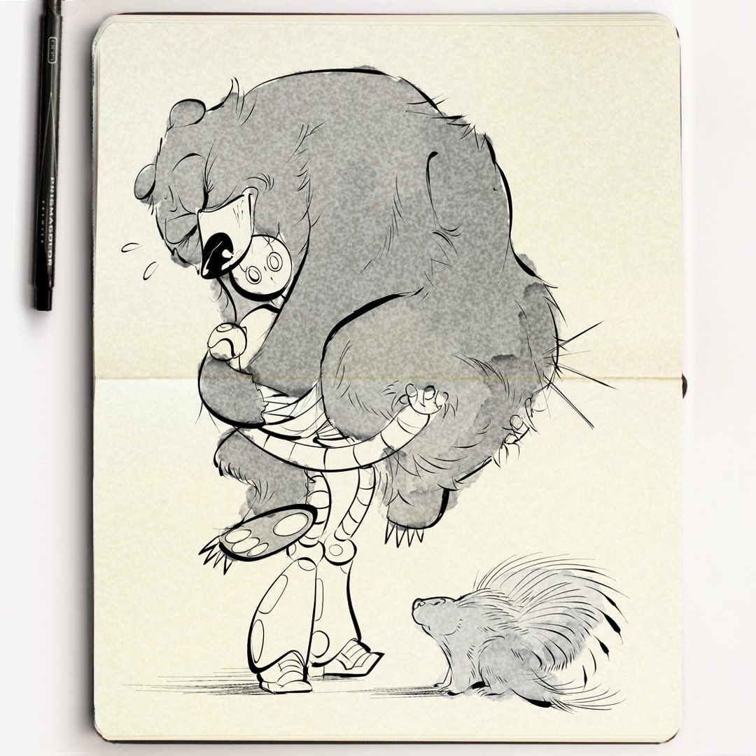 myinkcorner's tweet image. #thewildrobot #inktober day 10 🐻