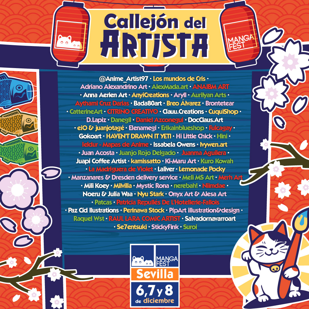 🧶 Ya están aquí l@s artesan@s y artistas que estarán en #Mangafest24 #Sevilla 🎨

Pasear por los callejones es de nuestros momentos favoritos del evento, ¿y el vuestro?

¡Qué ganas de vernos! ✨

📅 6, 7 y 8 de diciembre
📍 FIBES (Sevilla)
💻 mangafest.es