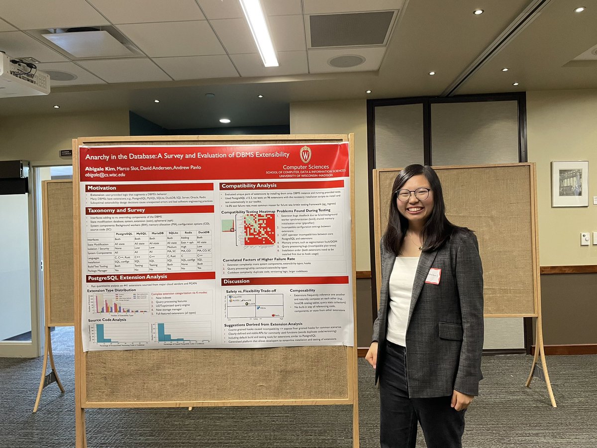 Abigale Kim (@abigalekim.bsky.social) (@abigale_kim) on Twitter photo <a href="/wiscdb/">Wisconsin DB Group (@wiscdb.bsky.social)</a> database affiliates day was so fun! it was really exciting to present my research to the <a href="/WisconsinCS/">UWāMadison Computer Sciences</a> community! cc: <a href="/xiangyao_yu/">Xiangyao Yu</a> <a href="/andy_pavlo/">Andy Pavlo (@andypavlo.bsky.social)</a> <a href="/wiscdb/">Wisconsin DB Group (@wiscdb.bsky.social)</a> database affiliates day was so fun! it was really exciting to present my research to the <a href="/WisconsinCS/">UWāMadison Computer Sciences</a> community! cc: <a href="/xiangyao_yu/">Xiangyao Yu</a> <a href="/andy_pavlo/">Andy Pavlo (@andypavlo.bsky.social)</a>