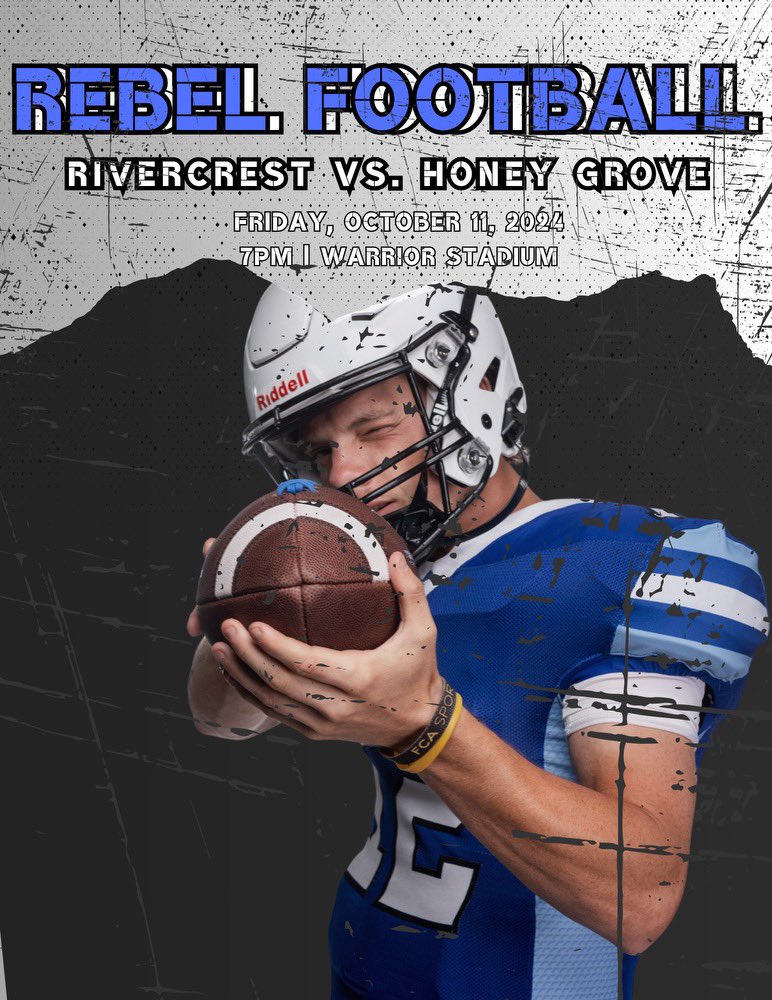 Rivercrest Football (@rivercrestfb) on Twitter photo Rebel nation! Get up it’s game day! Let’s pack the stands for tonight district game at <a href="/HoneyGroveISD/">Honey Grove I.S.D.</a>! #FINISH Rebel nation! Get up it’s game day! Let’s pack the stands for tonight district game at <a href="/HoneyGroveISD/">Honey Grove I.S.D.</a>! #FINISH