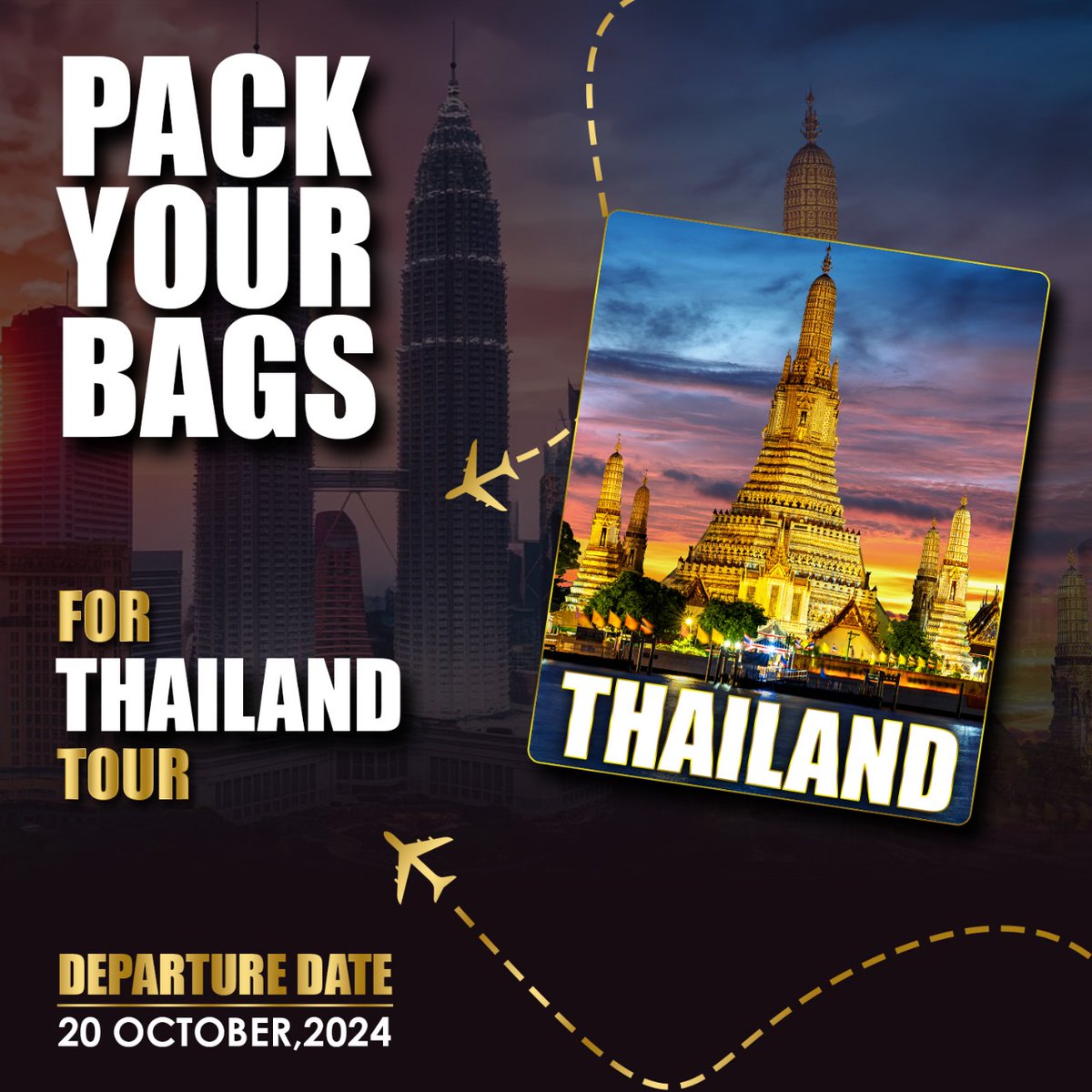 VrcNetwork's tweet photo. Pack your bags for an unforgettable adventure! We are taking our winners on a tour of Thailand! Departure on 20th October 2024. Are you ready? #VZoneSolutions #DreamTour #Malaysia #ThailandAdventure #TourWinners https://t.co/CnIlGTqYhv