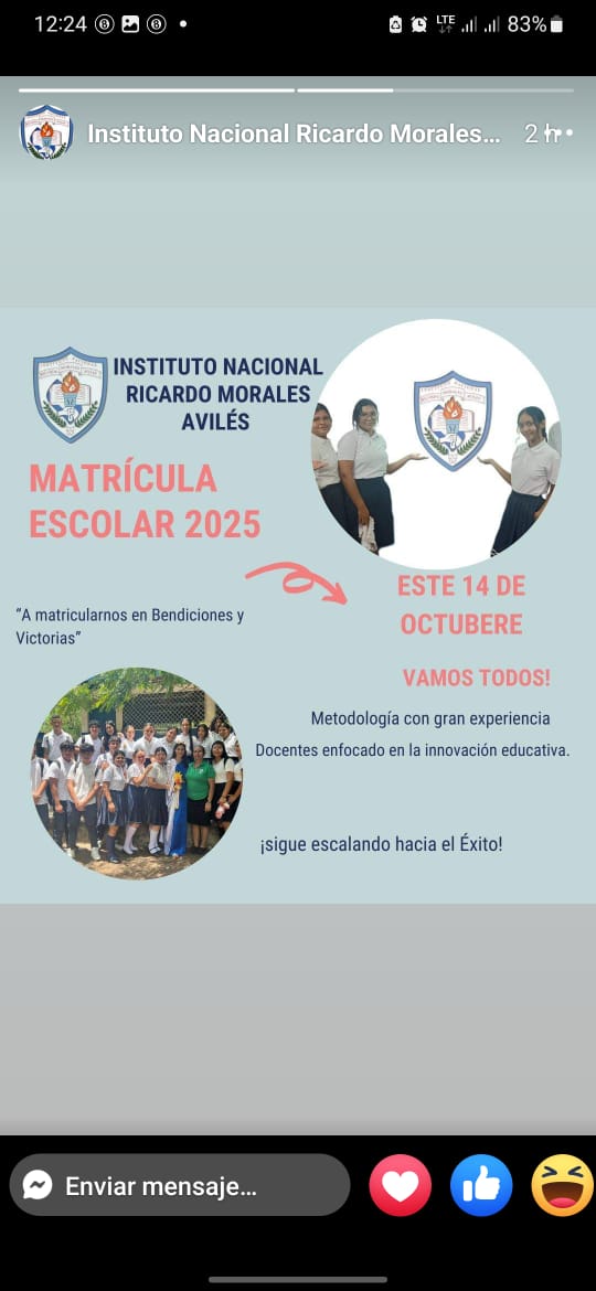 Instituto Nacional Ricardo Morales Avilés (@inarmaeduca) on Twitter photo 