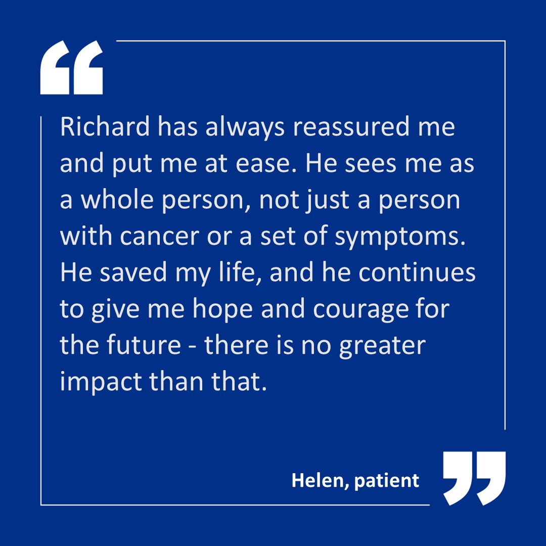 Congratulations to Dr Richard Berman, our head of supportive oncology, who won in the 'Act with Kindness' category at our staff awards 🙌 .

Richard was nominated by Helen Hyndman, one of his patients.

Congratulations to Richard and all the other winners and nominees.