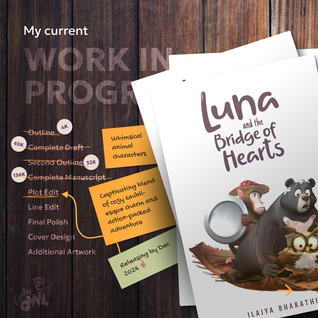 EarlyOwl1's tweet photo. Hi there! 🦉

I have way too many passions to count, and I’m determined to chase every single one of them! Right now, my heart’s set on writing my debut novel—Luna and the Bridge of Hearts!

I can’t wait to share it with you!

If you’re curious, feel free to follow along. https://t.co/UAaNbAO7FD